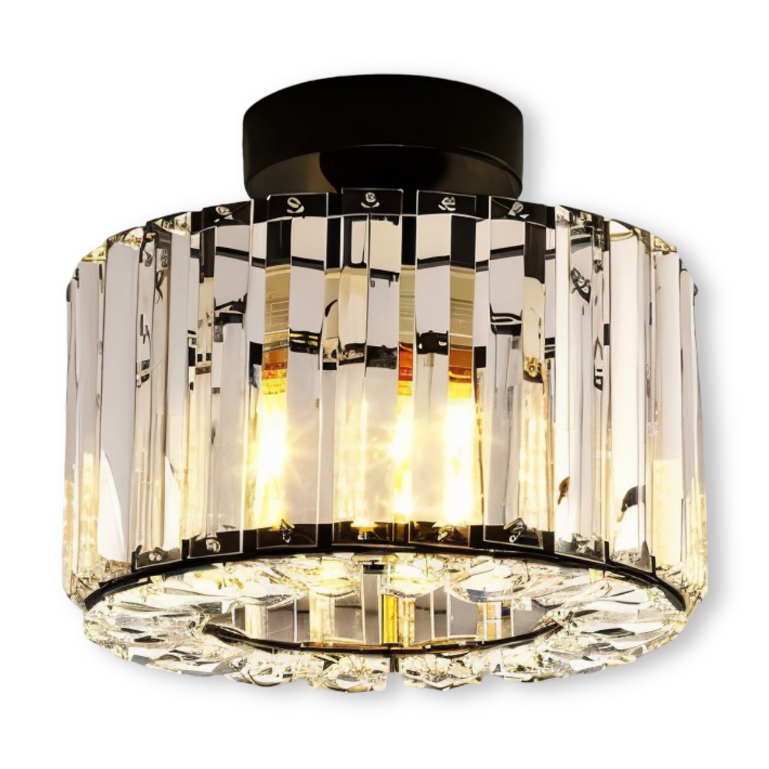 Rund taklampa som sprider magisk atmosfär, en modern och elegant LED-belysning för vardagsrum.