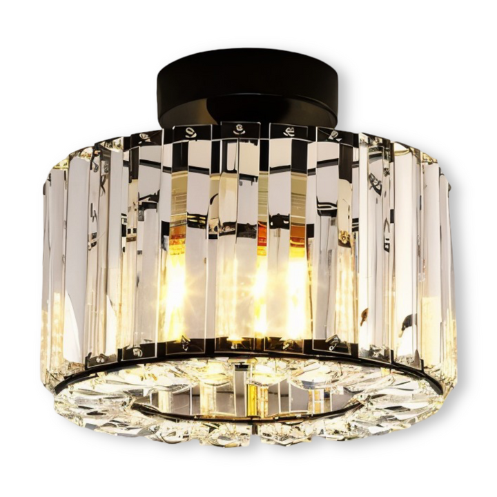 Rund taklampa som sprider magisk atmosfär, en modern och elegant LED-belysning för vardagsrum.