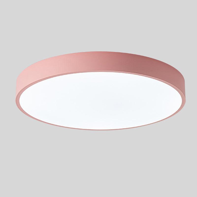 Energieffektiv rund LED-taklampa, modern design för sovrum. Varmvit takbelysning.