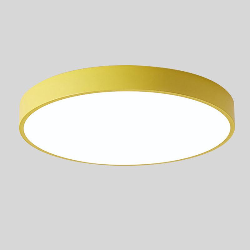 Minimalistisk rund LED-taklampa, modern design för takbelysning i hemmet.