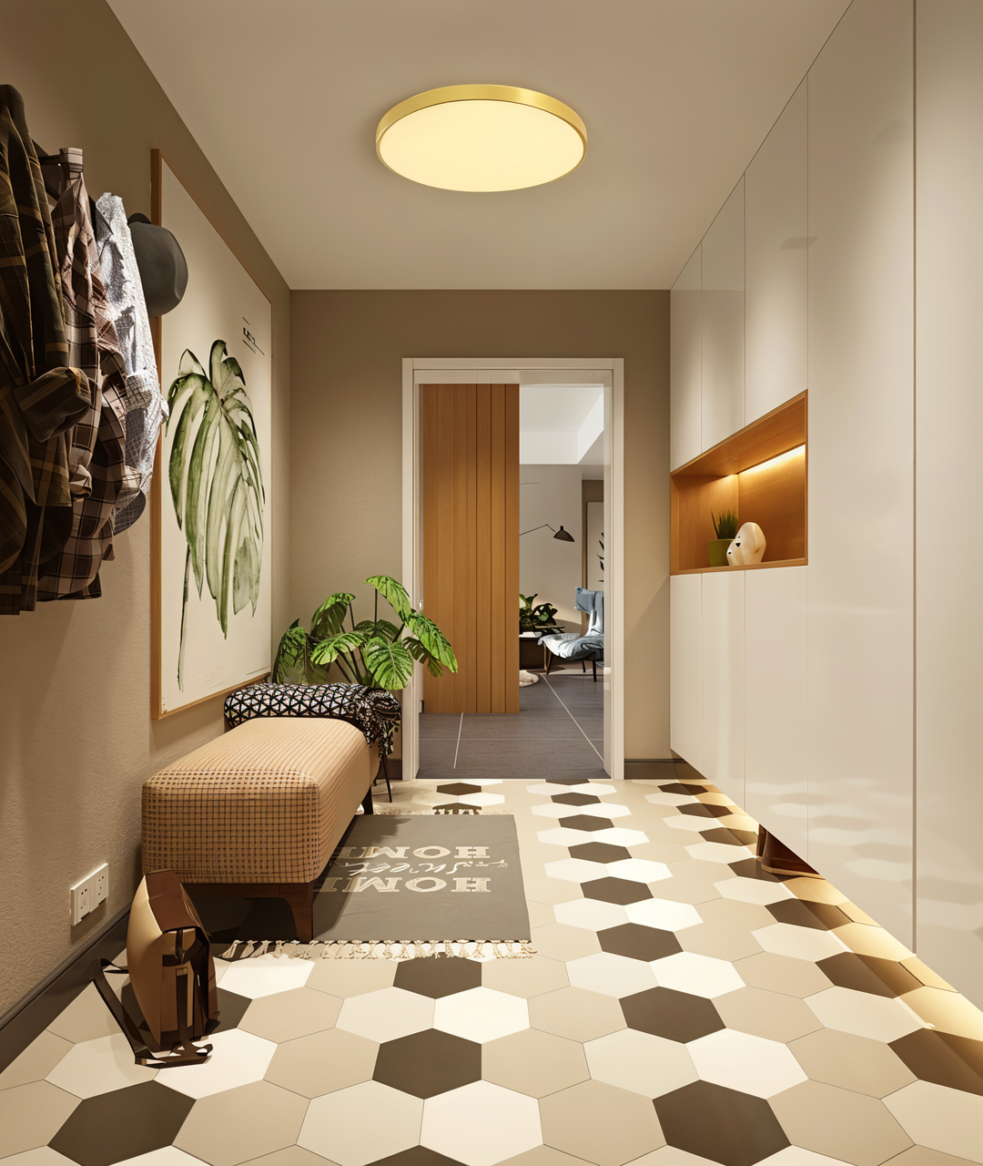 Modern rund LED taklampa, ultratunn design för jämn rumsbelysning i minimalistisk stil.