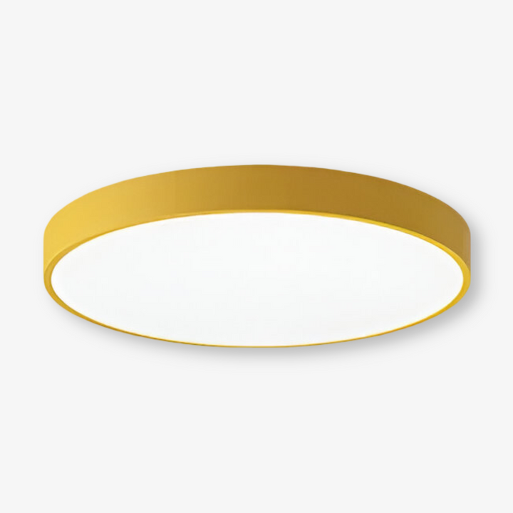 Exklusiv designlampa: rund, modern LED takbelysning med ultratunn profil och jämt ljus.