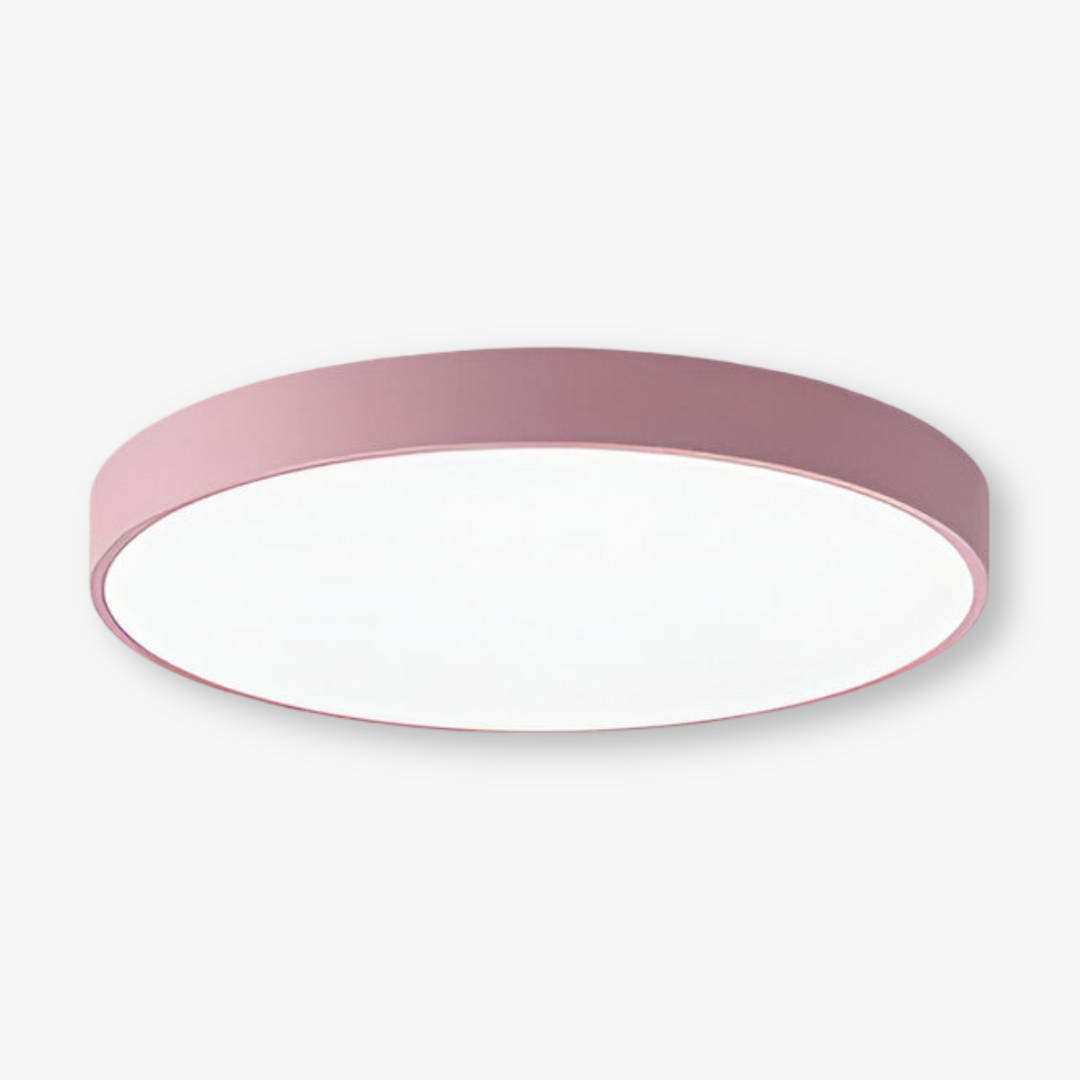 Rund LED taklampa med mjukt och jämnt ljus, minimalistisk och modern design för hemmet.