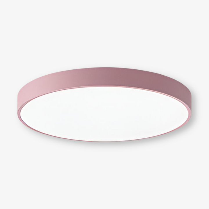 Rund LED taklampa med mjukt och jämnt ljus, minimalistisk och modern design för hemmet.