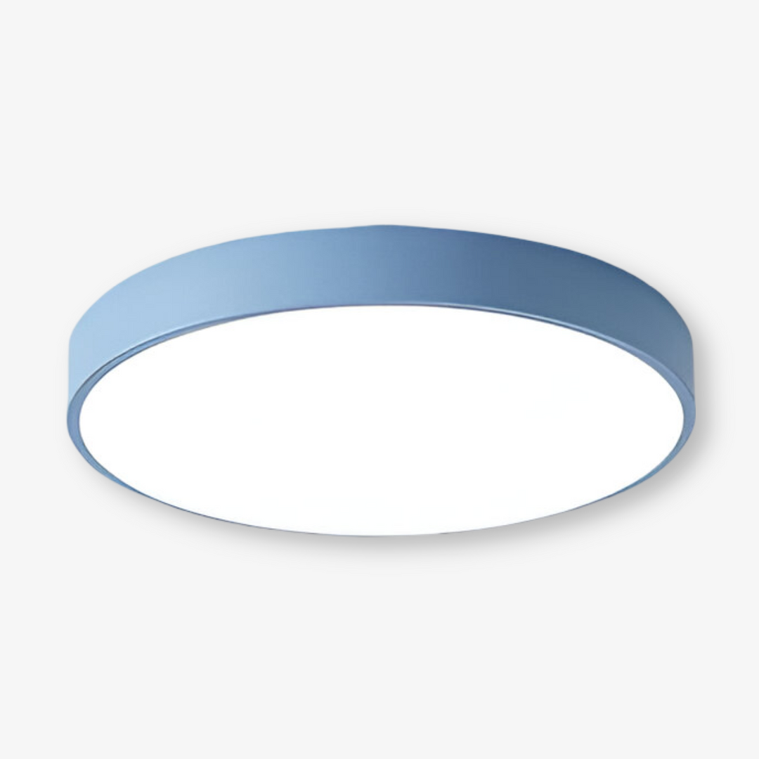 Stilfull rund LED taklampa, minimalistisk och modern design för elegant hembelysning.