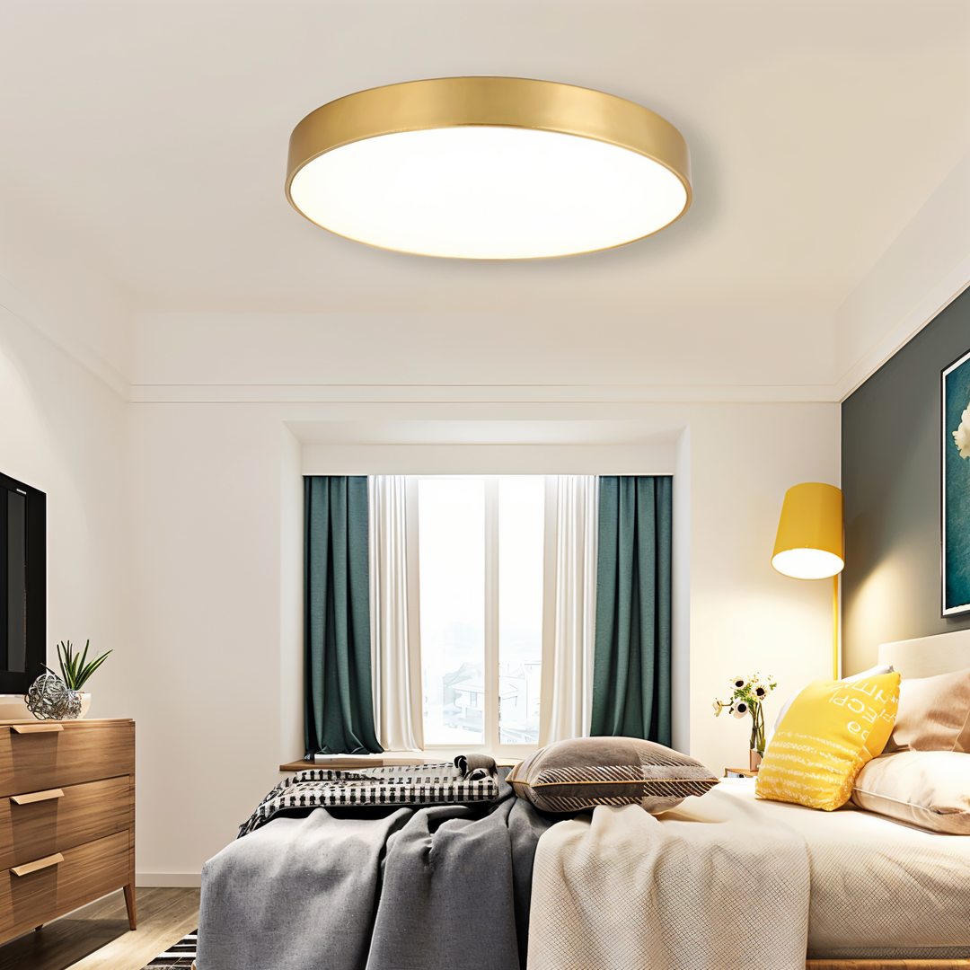 Designlampa: modern rund LED taklampa för jämn rumsbelysning, perfekt för ditt hem.