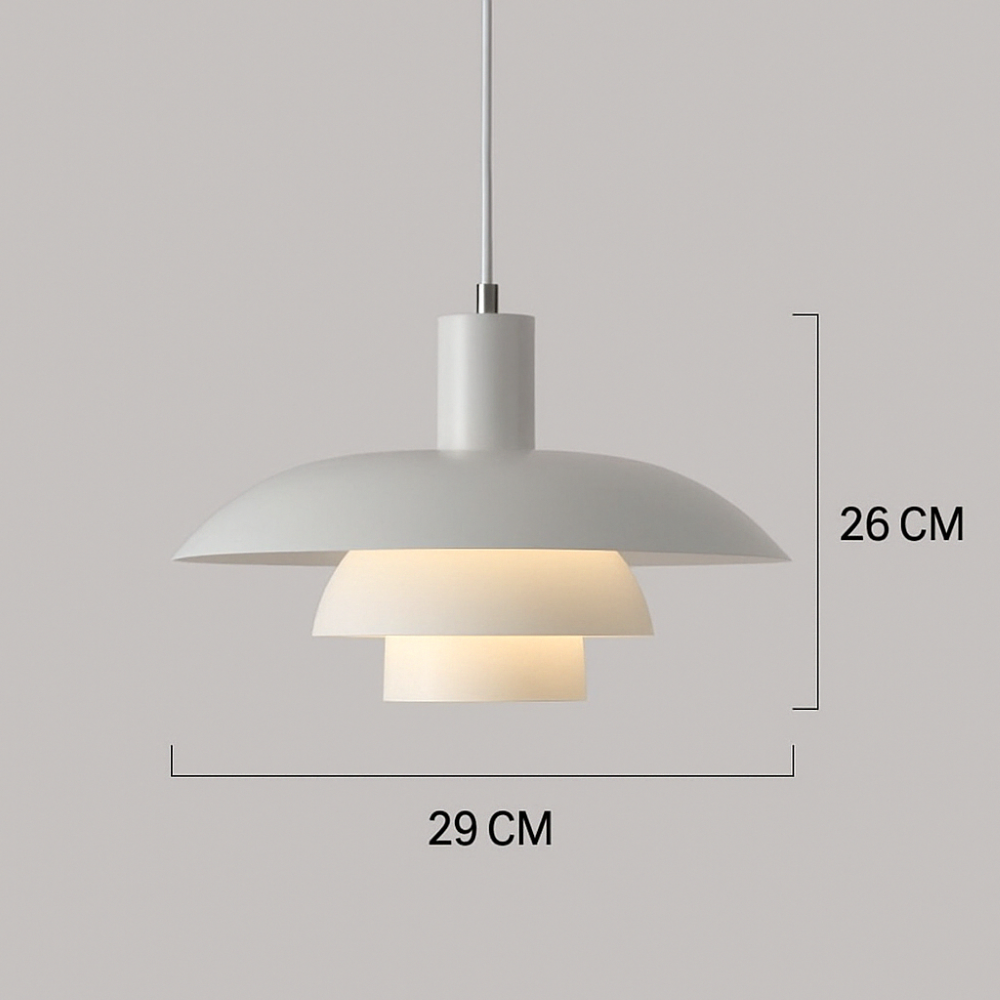 Hänglampa med varmt ljus, en energieffektiv led-lampa i skandinavisk stil för köksbelysning.