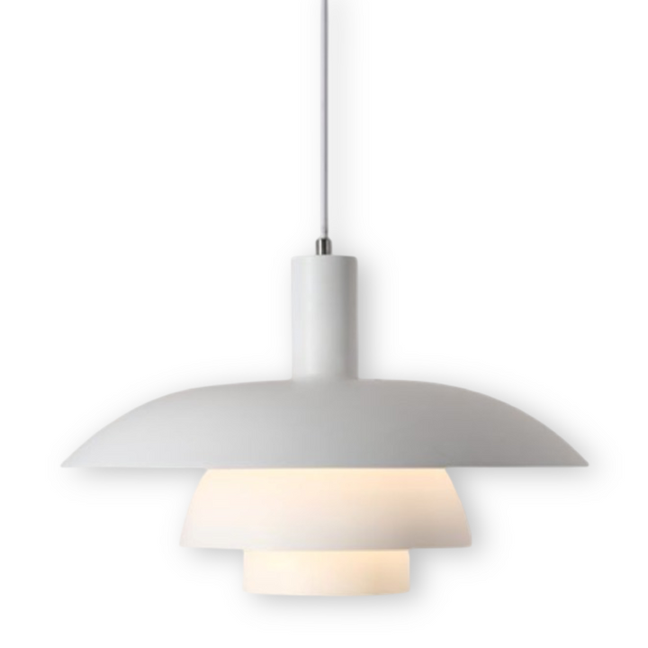 Sovrumsbelysning: skandinavisk designlampa, en modern och elegant inredningsdetalj med varmt ljus.