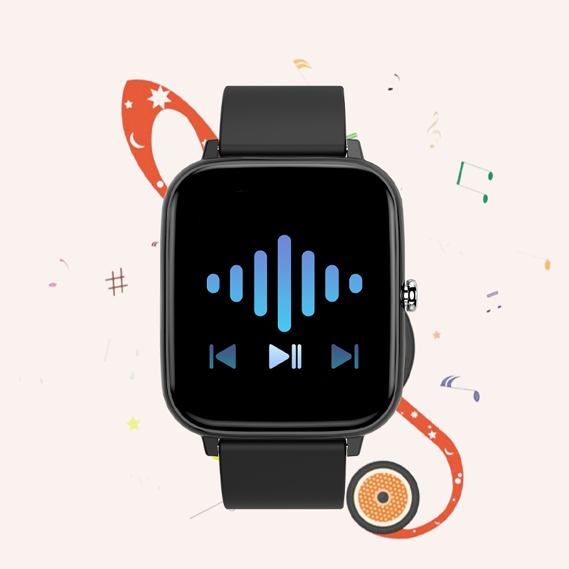 Modern smartklocka med elegant design i svart, rosa eller grön, perfekt för hälsa och fitness, sett framifrån.