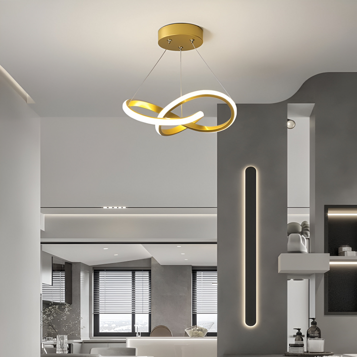 Modern spiraltaklampa med LED för vardagsrum. Elegant takbelysning i modern design, 24 cm.