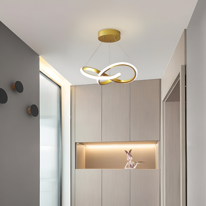 Energieffektiv LED-taklampa, spiralformad. Perfekt designlampa för hall & heminredning, 24 cm.