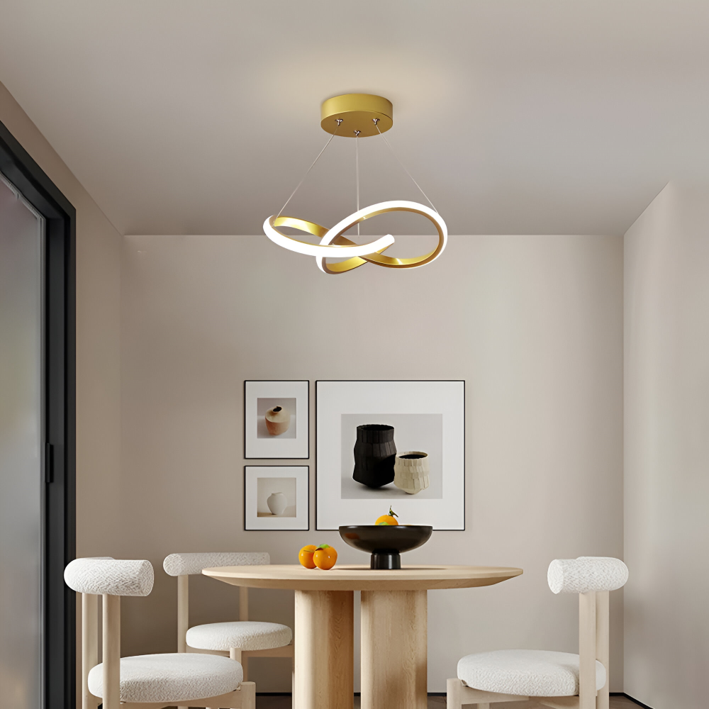 Stilren LED-spiraltaklampa för vardagsrum & hall. Modern inredningsdetalj med takbelysning, 24 cm.