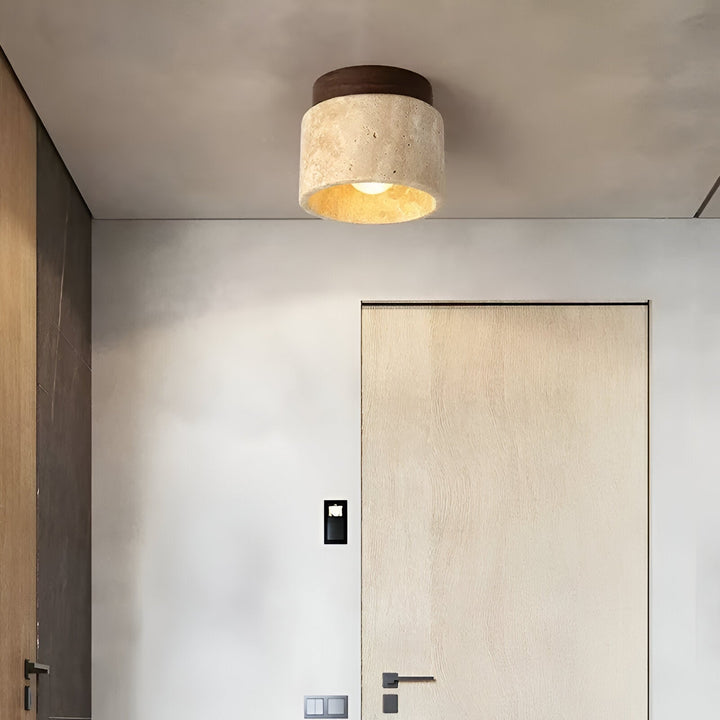 Taklampa med LED-spotlight ger klar och riktad belysning, perfekt för läshörnan eller konst.