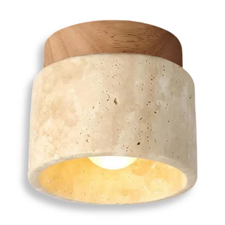 Detaljbild av modern taklampa med integrerad LED-spotlight, visar högkvalitativ finish.