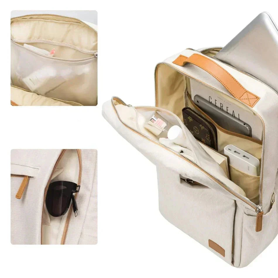 Svart Nova ryggsäck med inbyggd USB-laddningsport & rymligt laptopfack för smidig pendling.