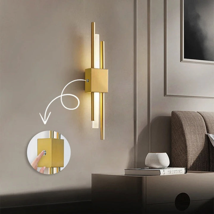 Smart sladdfri LED-vägglampa med dimmer. Uppladdningsbar accentbelysning för hallen, modern stil.