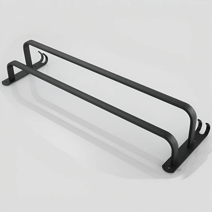 Minimalistisk handduksställning i aluminium. Skapar ett rent och snyggt badrum.