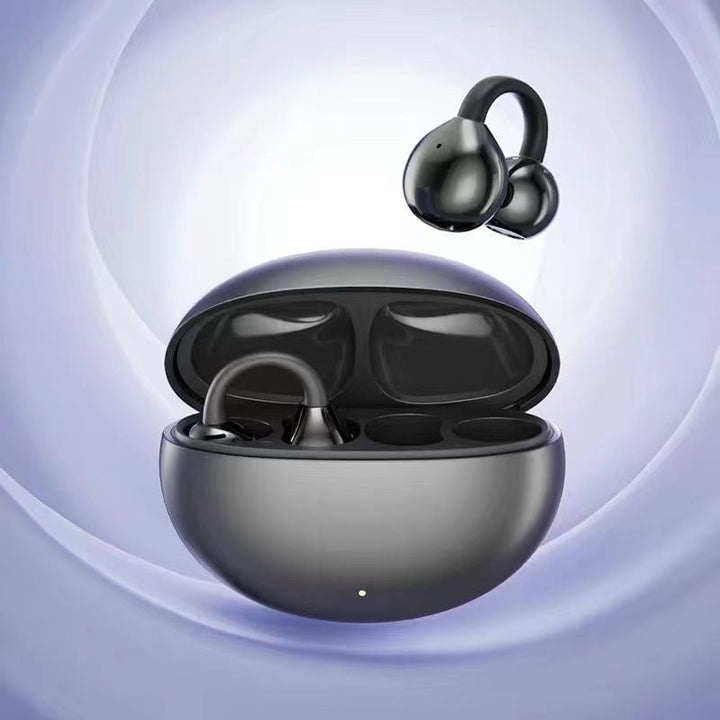 "Moderna Bluetooth-hörlurar med AI-översättning i elegant design, lila och grå, för optimal ljudkvalitet och språkstöd."
