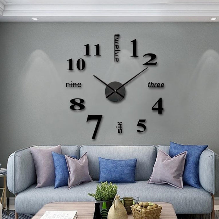 "Modernt DIY akrylväggklocka i stämningsfri design, elegant och tyst för hemdekor, finns i guld, silver, svart."