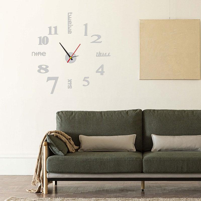 "Modernt DIY akrylväggklocka i stämningsfri design, elegant och tyst för hemdekor, finns i guld, silver, svart."