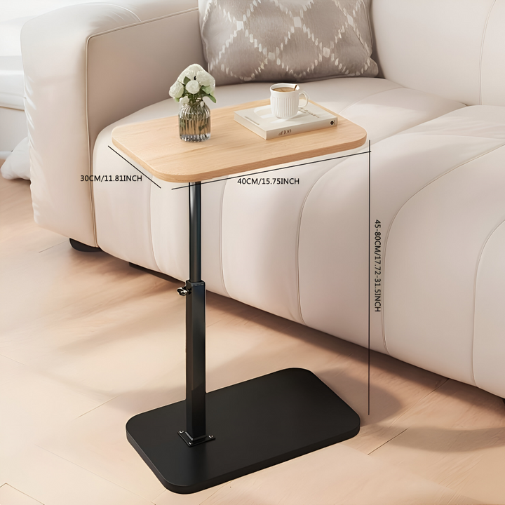 Funktionellt sidobord, justerbart, perfekt som nattduksbord i ett modernt sovrum.