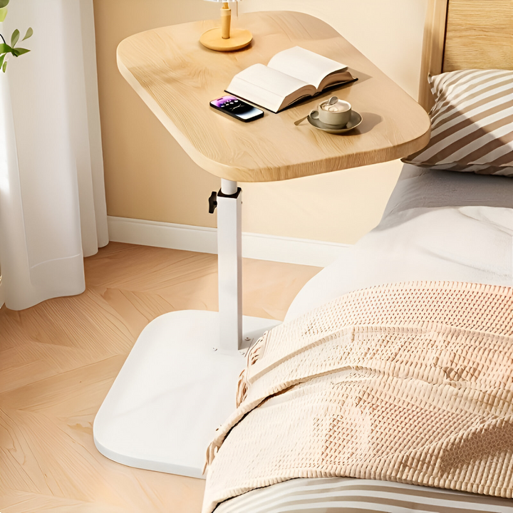 Snyggt flexibelt sidobord, höj- och sänkbart, en modern detalj i varje rum.