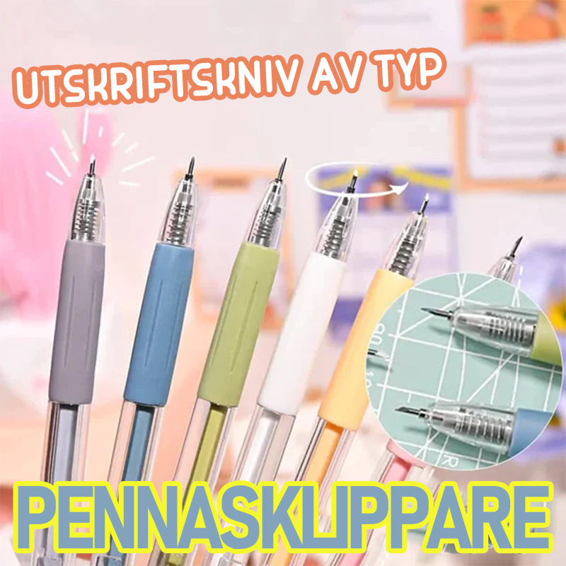 "Morandi färgad knivpenna med tecknat mönster, pennformad pappersskärare i plast, flera färgalternativ, 142mm lång."