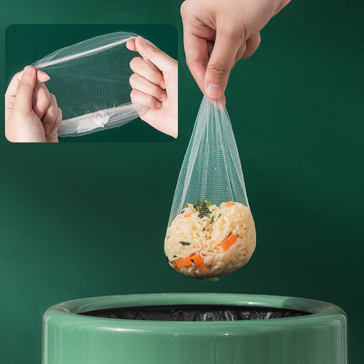 Multi-funktionell hörnavloppssil i plast för kök, idealisk för avfallshantering och förvaring med justerbart handtag.