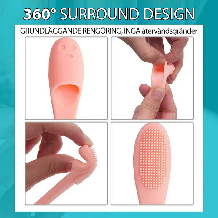 "Multifärgad silikon finger tandborste för hund och katt, mjuk, bekväm och giftfri, idealisk för daglig tandvård."