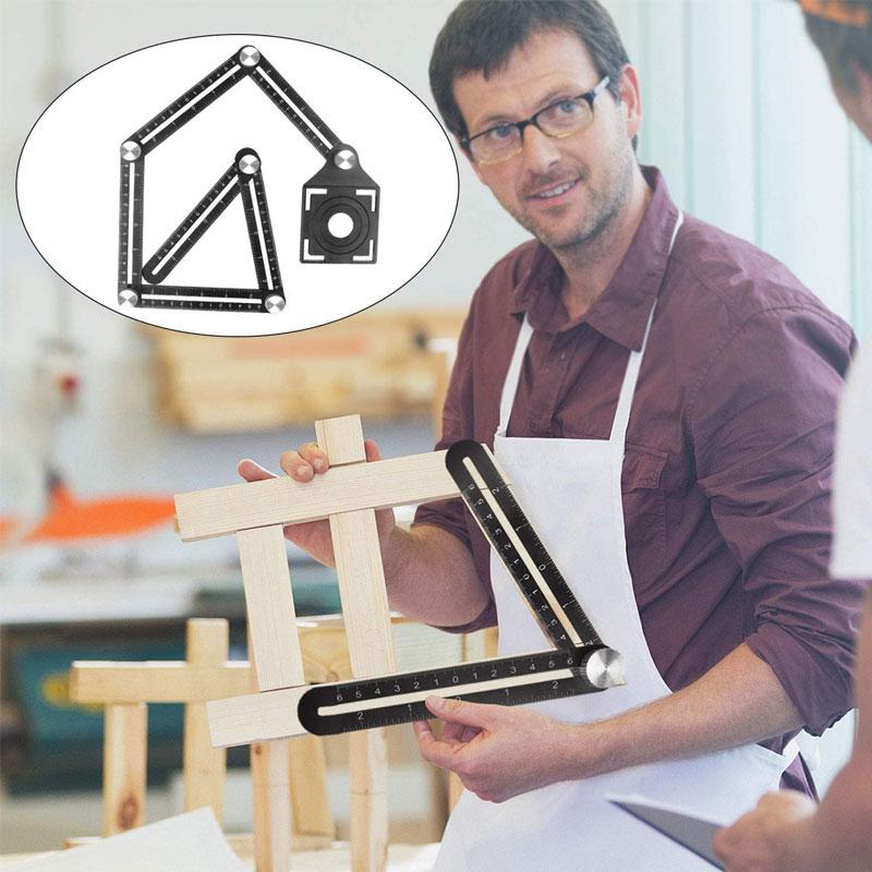 "Multifunktionell aluminiumlinjal i sex eller tolv delar, flexibel design för precisionsmätning av komplexa former och vinkla