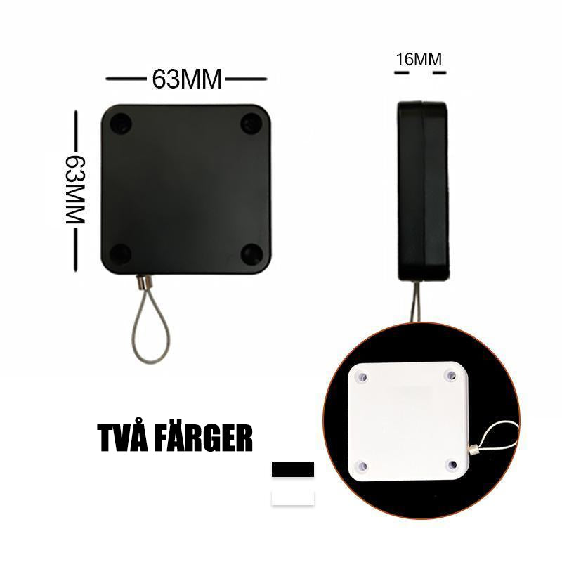 "Multifunktionell automatisk dörrstängare i svart/vit, stilren design, hålfri installation, perfekta för hem och kontor."