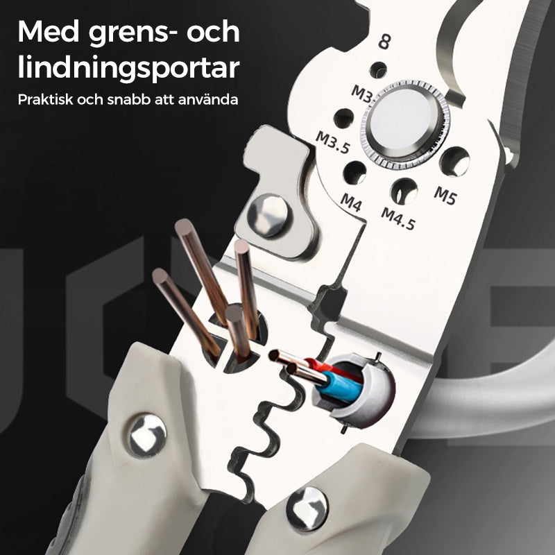 "Multifunktionell avisoleringstång med robust stål, bekvämt grepp och rostskyddad yta för precisionsarbete."