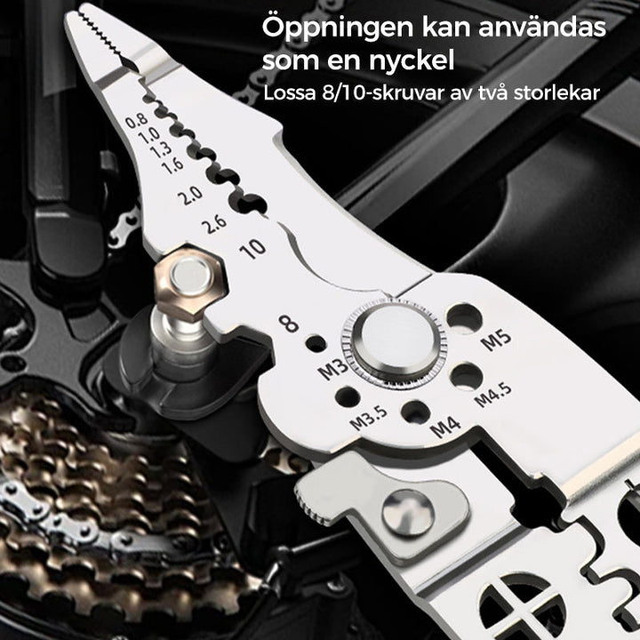 "Multifunktionell avisoleringstång med robust stål, bekvämt grepp och rostskyddad yta för precisionsarbete."