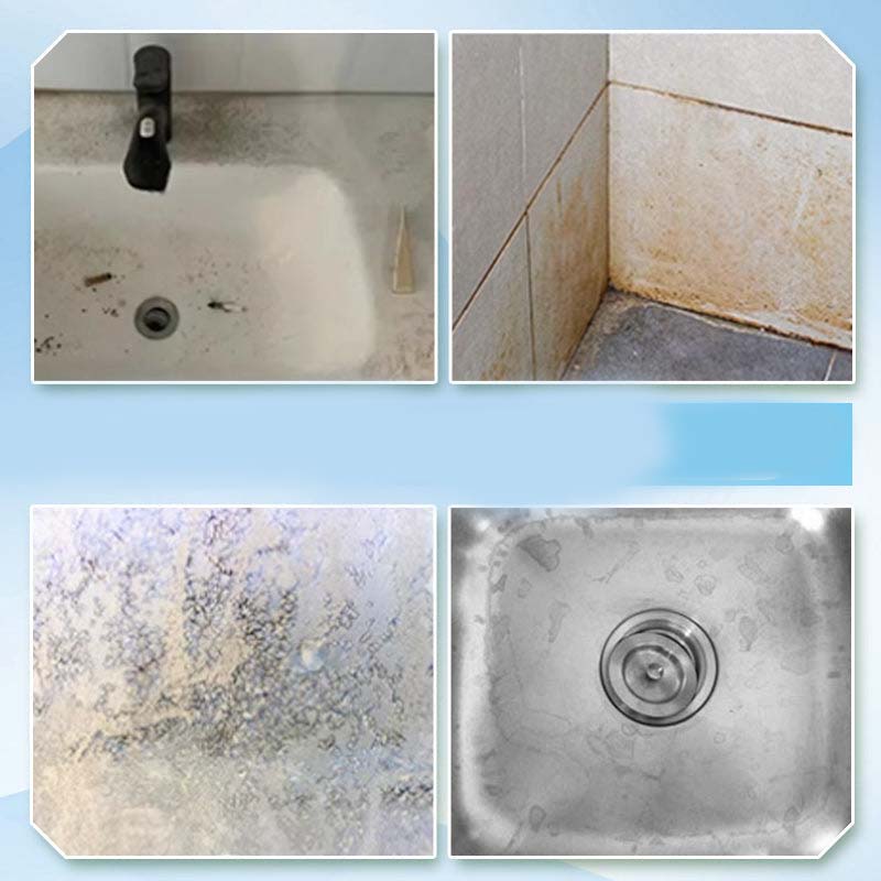 "Multifunktionell badrumsrengöring med kraftfull desinfektion för ett skinande rent badrum, vit sprayflaska mot vit bakgrund.