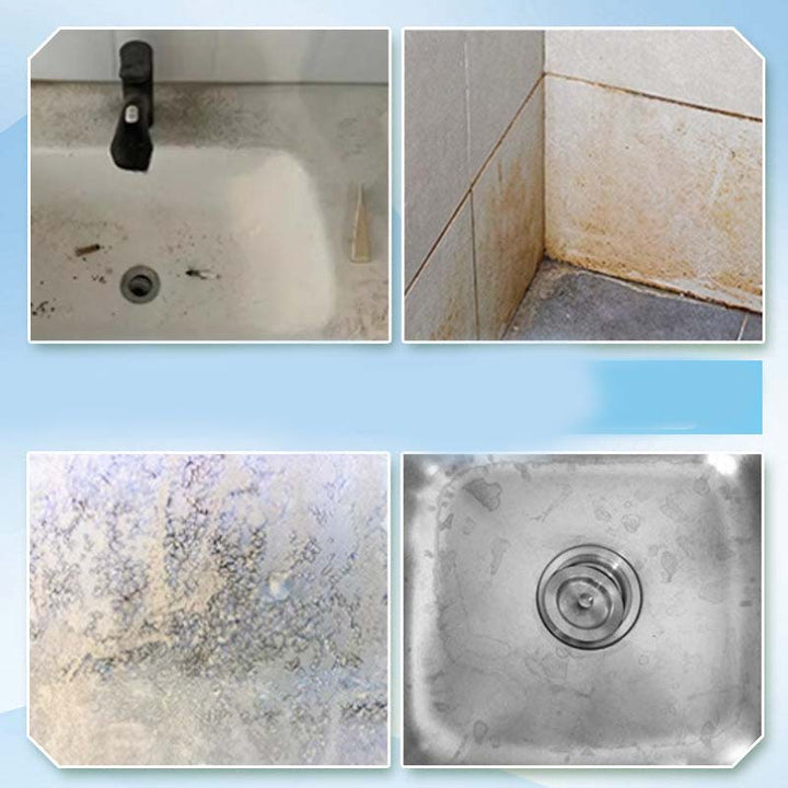 "Multifunktionell badrumsrengöring med kraftfull desinfektion för ett skinande rent badrum, vit sprayflaska mot vit bakgrund.