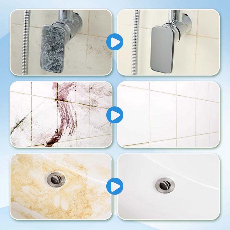 "Multifunktionell badrumsrengöring med kraftfull desinfektion för ett skinande rent badrum, vit sprayflaska mot vit bakgrund.