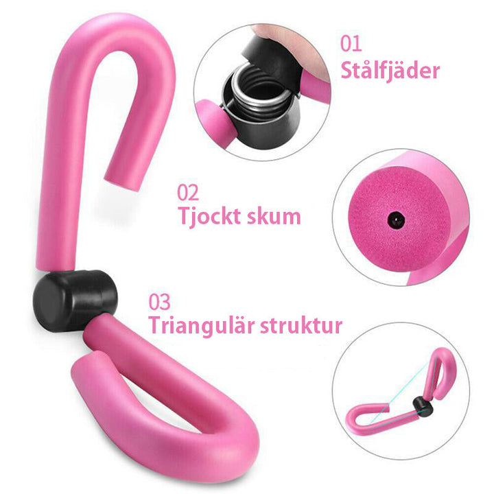 Multifunktionell benmaskin i grå färg, kompakt för hemmagym, slitstark stålfjäder, svettabsorberande handtag.