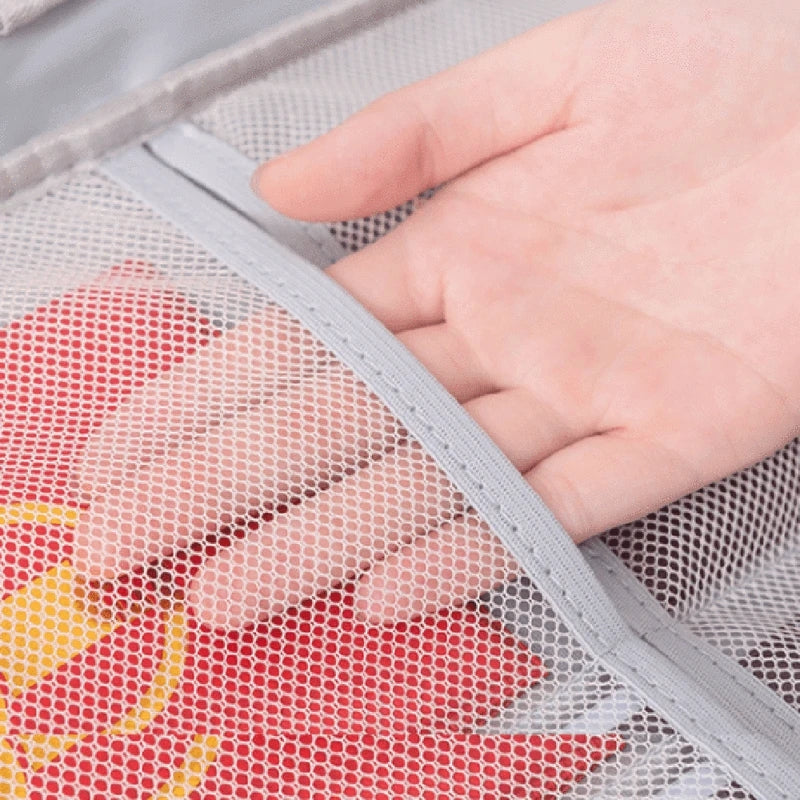 "Multifunktionell dokumentorganisatör i Oxford-tyg, grå, två lager, flera fack, vattentät, kompakt och bärbar."