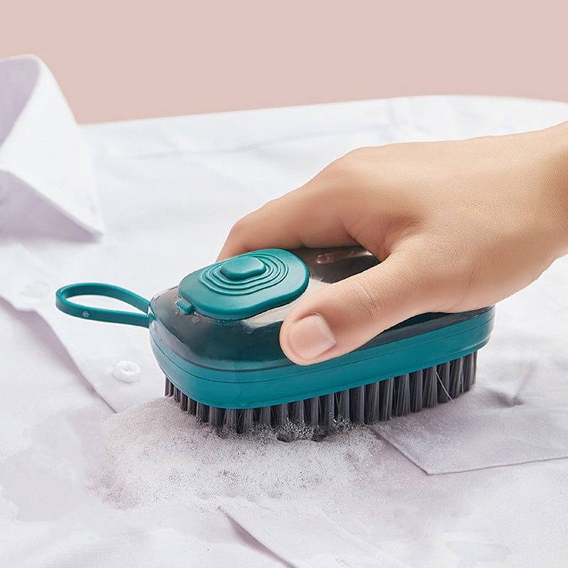 Multifunktionell ergonomisk flytande rengöringsborste i ABS-plast med bekvämt grepp och vätskedispensersystem för köket.