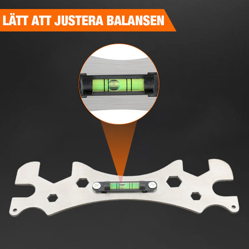 "Multifunktionell justerbar vinkelnyckel i rostfritt stål, perfekt för trånga utrymmen och precision inom GDS-projekt."