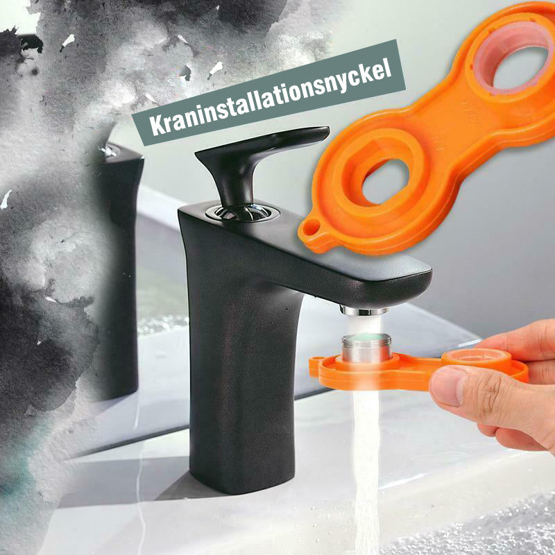 Multifunktionell skiftnyckel i blått och orange plast med ergonomiskt grepp, justerbara storlekar, för DIY och hemmafix.
