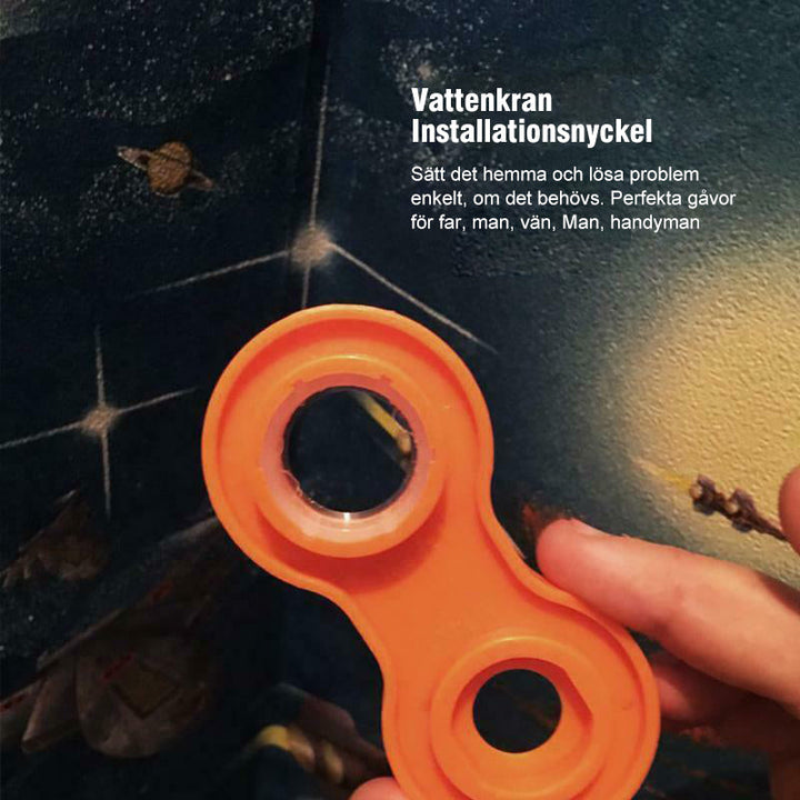 Multifunktionell skiftnyckel i blått och orange plast med ergonomiskt grepp, justerbara storlekar, för DIY och hemmafix.
