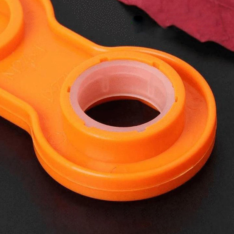Multifunktionell skiftnyckel i blått och orange plast med ergonomiskt grepp, justerbara storlekar, för DIY och hemmafix.
