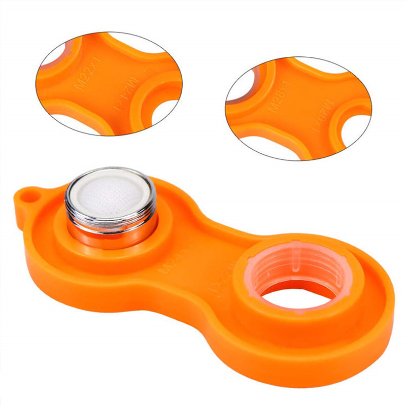 Multifunktionell skiftnyckel i blått och orange plast med ergonomiskt grepp, justerbara storlekar, för DIY och hemmafix.