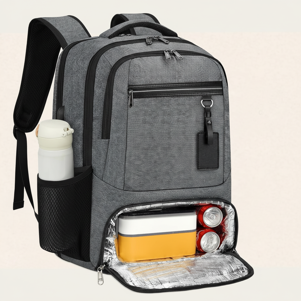 Praktisk pendlarryggsäck med vattentålig design, laptopfack & smarta förvaringslösningar.
