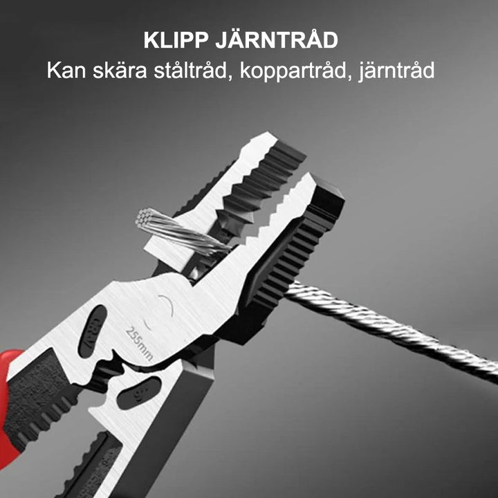 "Multifunktionell verktygstång med halkfria handtag i stål för hem och arbete, perfekt för olika trådhanteringsuppgifter."