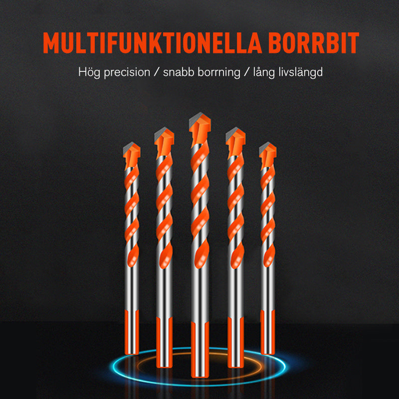 "Multifunktionella borrbits för kakel, betong, trä med u-slitsdesign och triangelhandtag i flera storlekar"