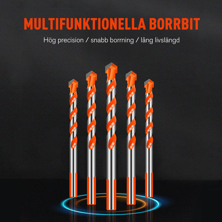"Multifunktionella borrbits för kakel, betong, trä med u-slitsdesign och triangelhandtag i flera storlekar"