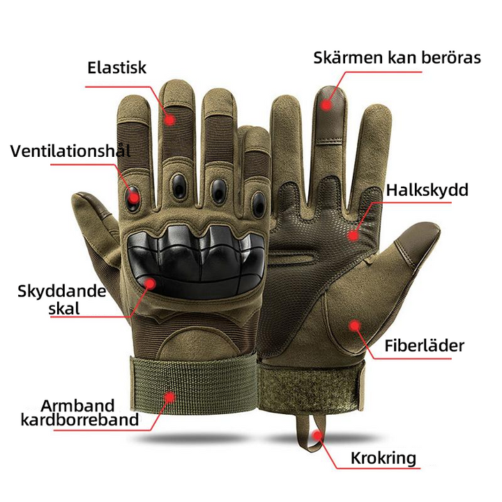 "Multisport utomhushandskar med pekskärm för män och kvinnor, svart läderdesign, perfekt för alla sportäventyr."
