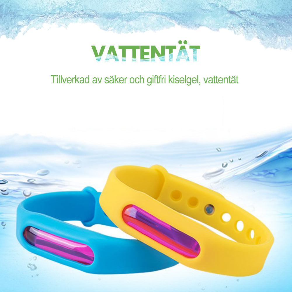 "Myggavvisande silikonarmband justerbart, unisex, flerfärgade alternativ för utomhusbruk, vattentät och bekväm design."